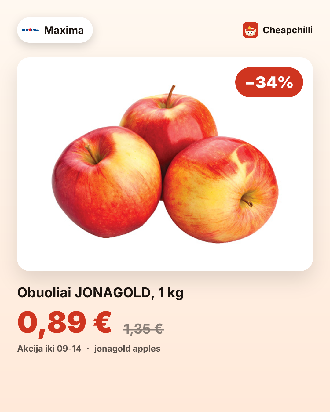Obuoliai JONAGOLD, 1 kg