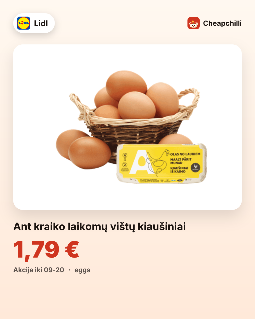 Ant kraiko laikomų vištų kiaušiniai