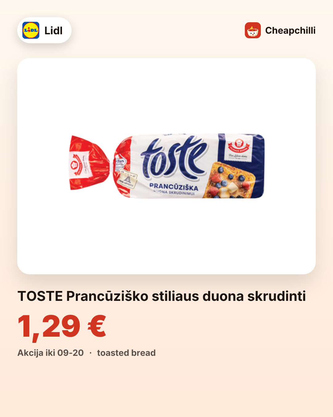TOSTE Prancūziško stiliaus duona skrudinti