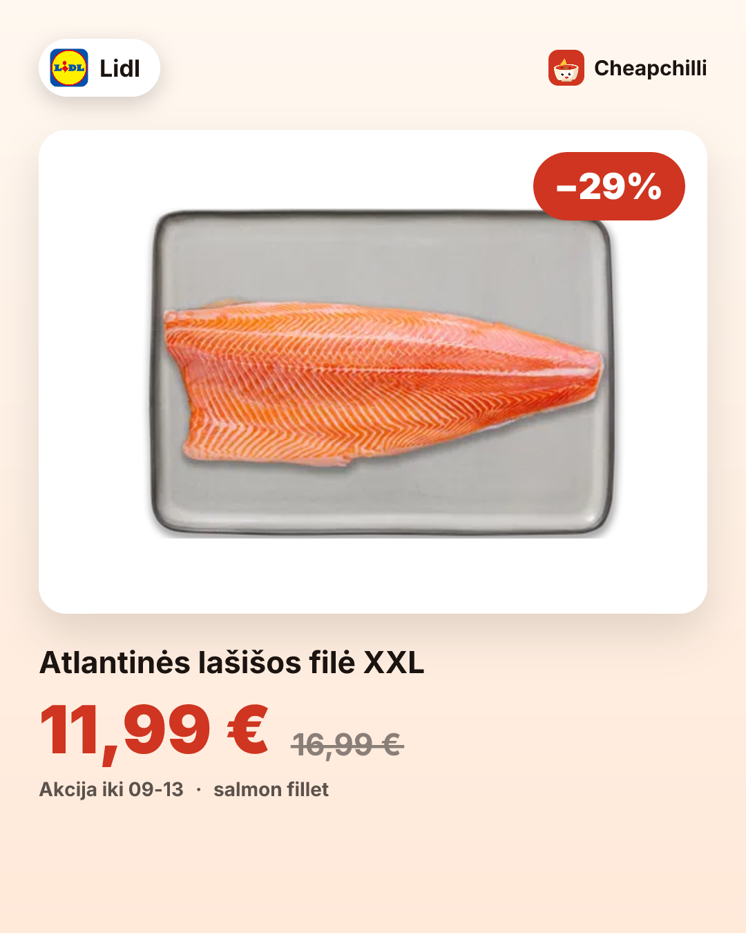 Atlantinės lašišos filė XXL