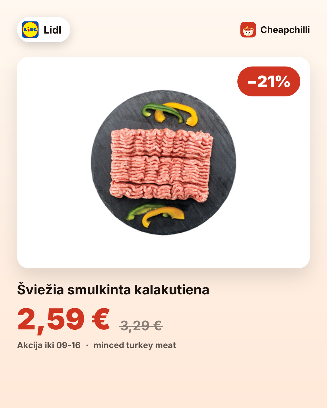 Šviežia smulkinta kalakutiena