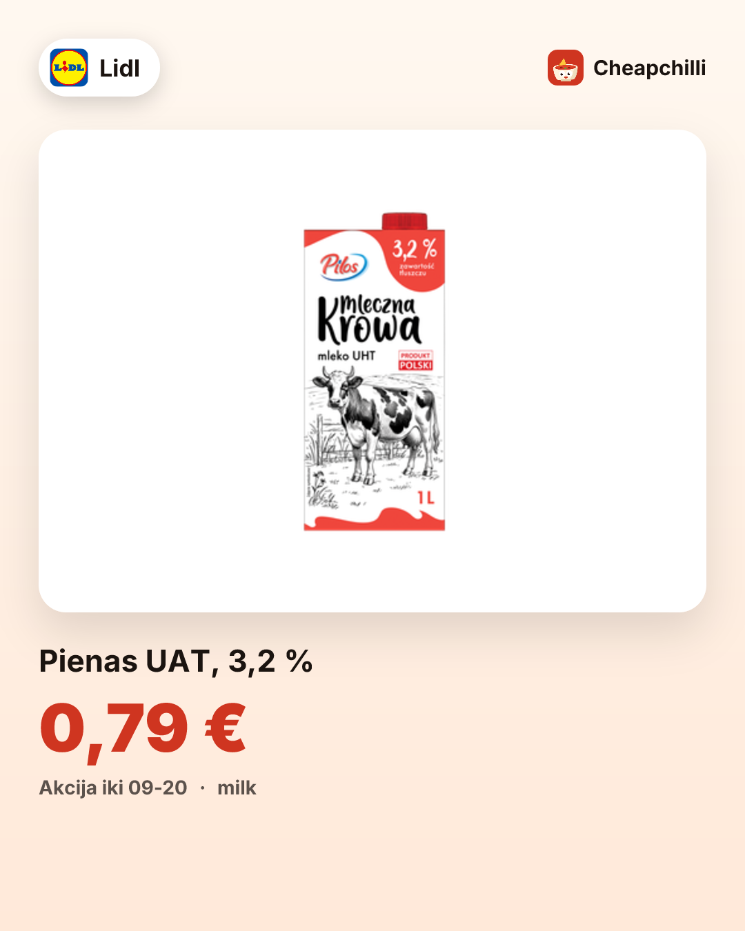 Pienas UAT, 3,2 %